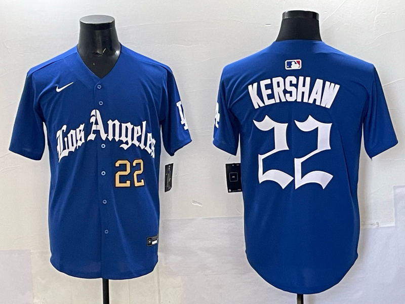 Men Los Angeles Dodgers #22 Kershaw Blue 2025 Nike MLB Jersey style 0044->los angeles dodgers->MLB Jersey